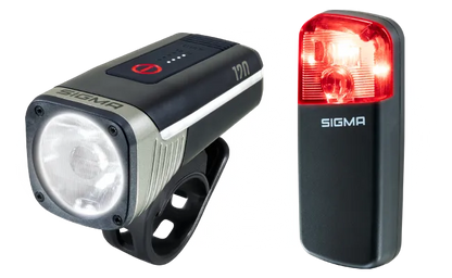 Conjunto de luz dianteira e traseira SIGMA AURA 120 / RECO 80 LINK