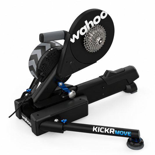 WAHOO KICKR MOVE — Vista completa a três quartos com cassete