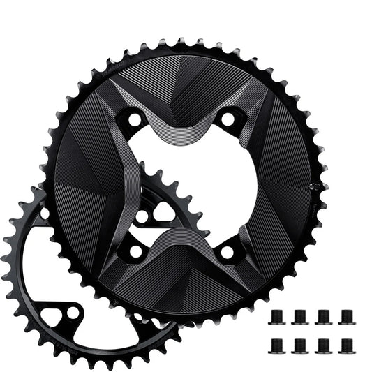 Par de Pratos 12V ALUGEAR AERO 110 BCD para Shimano GRX Preto