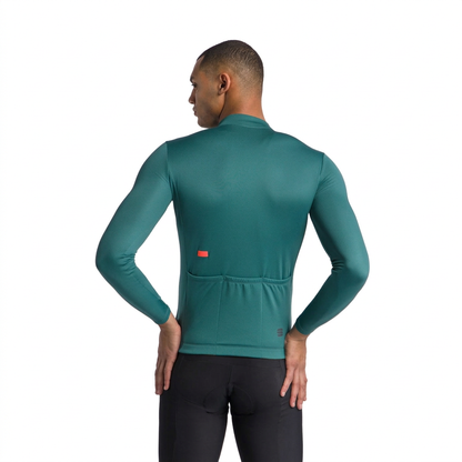 Camisola de ciclismo Sportful Classic verde, vista de costas sobre fundo branco