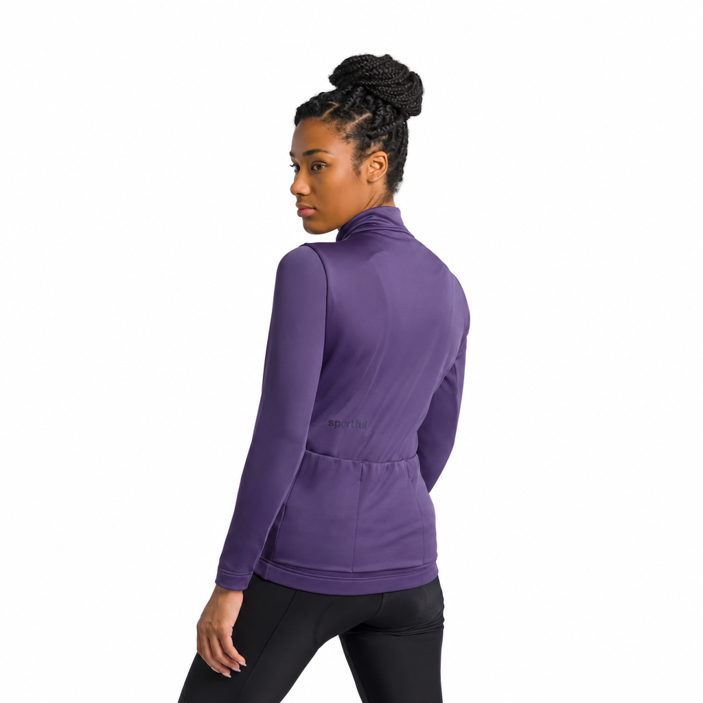 Casaco de senhora SPORTFUL CLASSIC 2 violeta, vista de costas sobre fundo branco
