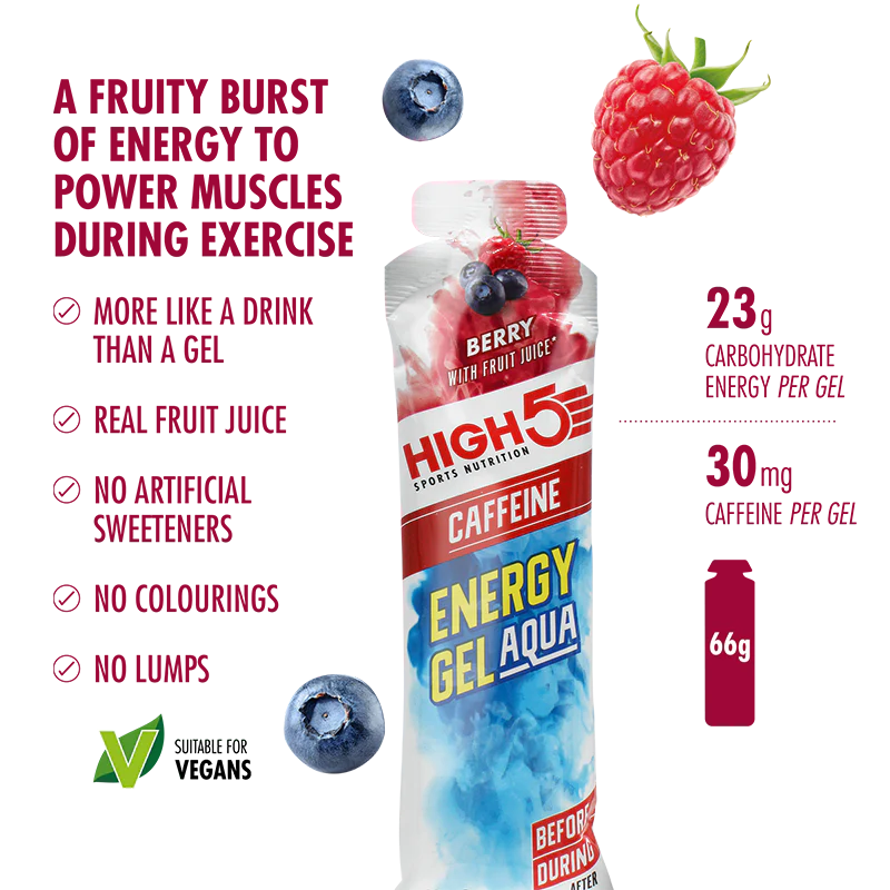 Embalagem HIGH5 ENERGY GEL Aqua (15x 66g) Mistura de sabores