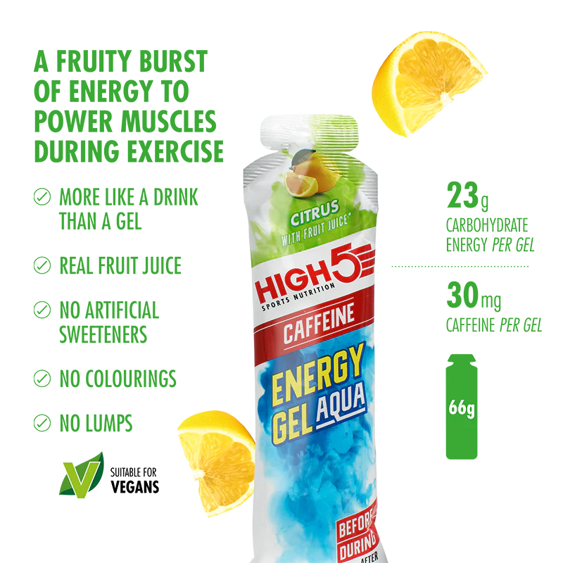 Embalagem HIGH5 ENERGY GEL Aqua (15x 66g) Mistura de sabores