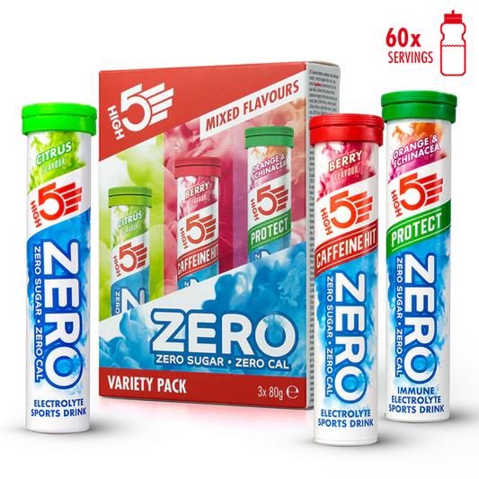 3x20 Pacote HIGH5 ZERO VARIETY PACK Pastilhas de frutos vermelhos cafeína/limão/laranja
