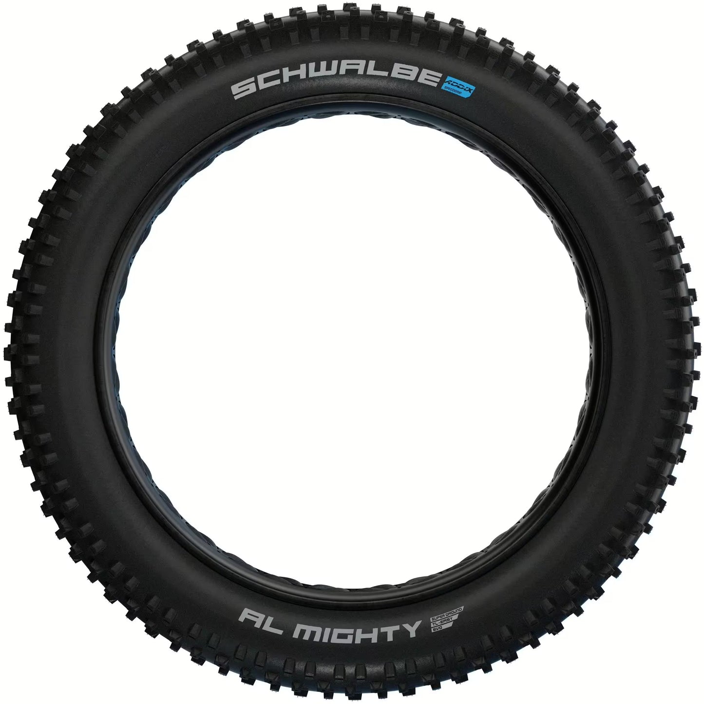 Pneu SCHWALBE Al MIGHTY SuperGround Addix 26x4,80 Tubeless Easy, flexível, preto, com pregos