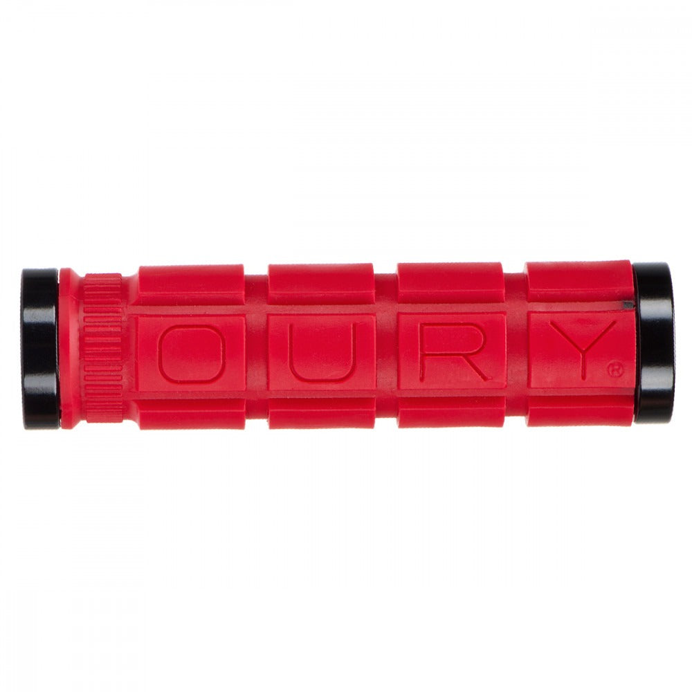 Punhos OURY Double Lock-on 127mm Vermelho