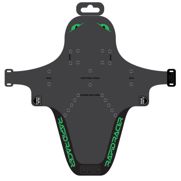 Guarda-lamas RRP EnduroGuard Standard (forquilhas 80 a 120 mm) Preto/Verde fluorescente