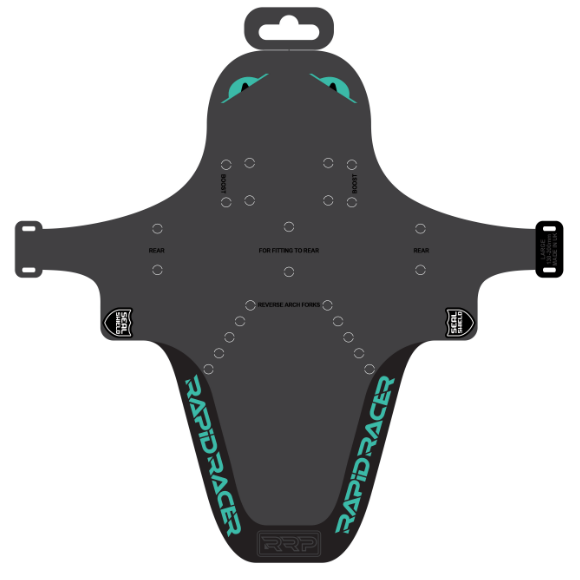 Guarda-lamas RRP EnduroGuard Standard (forquilhas 80 a 120 mm) Preto/Turquesa