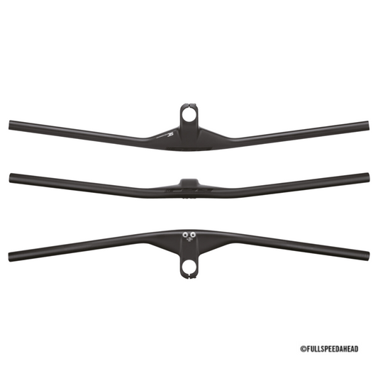 Guiador integrado FSA NS SIC Flat Carbon 60mm x 780mm Carbono
