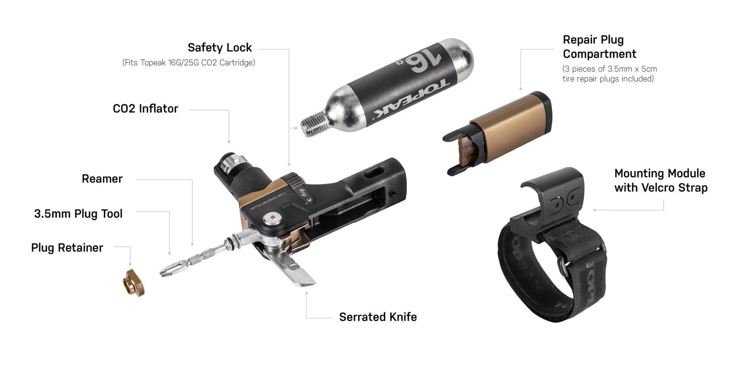 Multi-ferramenta de CO2 TOPEAK TUBI MASTER+ (16g)