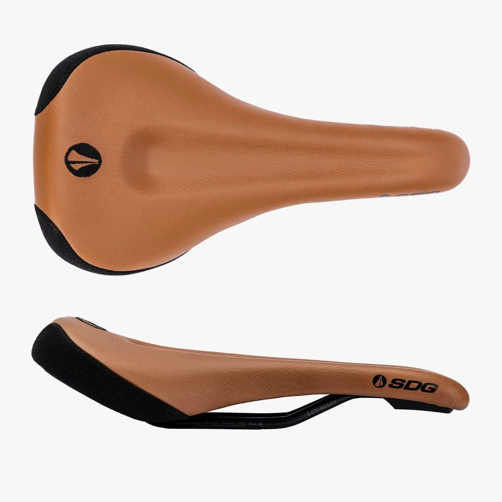 Selim SDG BEL-AIR V3 MAX com carris Lux-Alloy em couro castanho