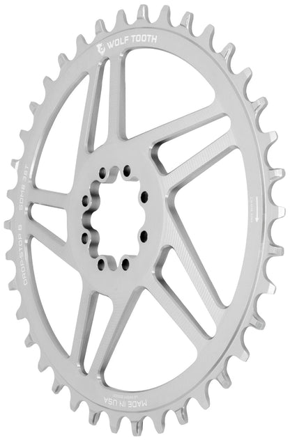 Prato Mono WOLF TOOTH DROP-STOP B GRAVEL DM 8 Parafusos Sram Raw Silver