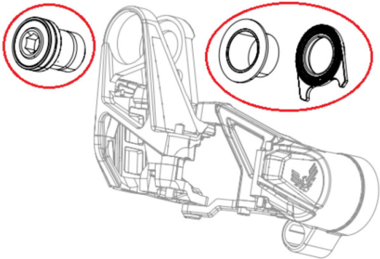 Kit de parafusos de fixação do desviador SRAM XX-SL T-TYPE EAGLE AXS