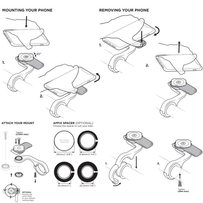 QUADLOCK OUT FRONT MOUNT PRO Suporte de montagem de suspensão