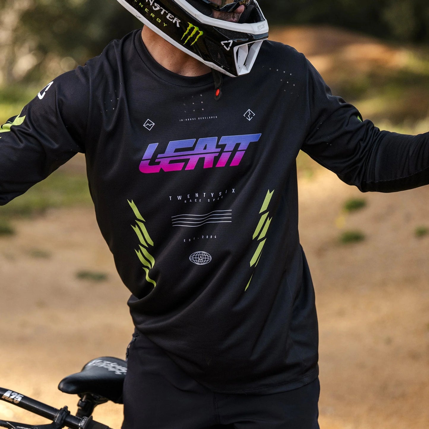 Camisola de manga comprida LEATT MTB GRAVITY 4.0 Preto/Púrpura