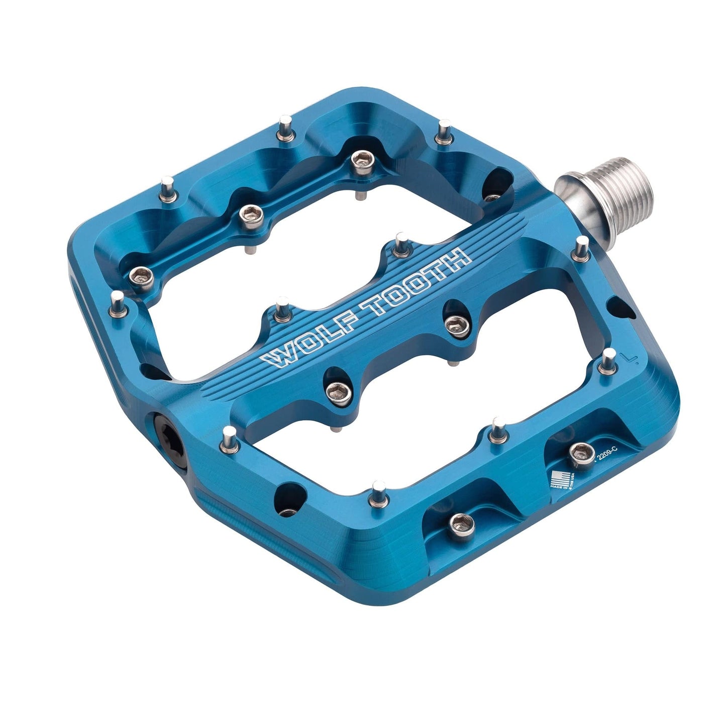 Pedais planos WOLF TOOTH WAVEFORM, grandes, azuis