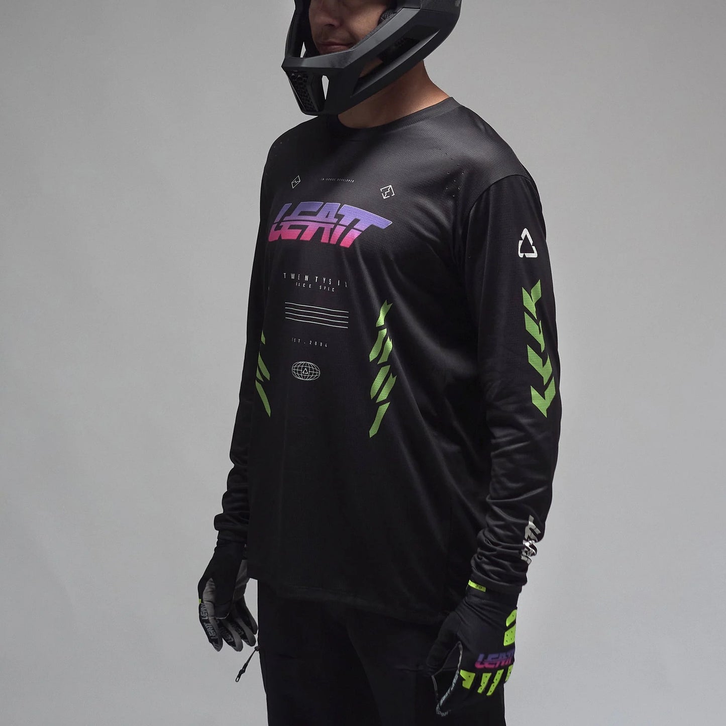 Camisola de manga comprida LEATT MTB GRAVITY 4.0 Preto/Púrpura