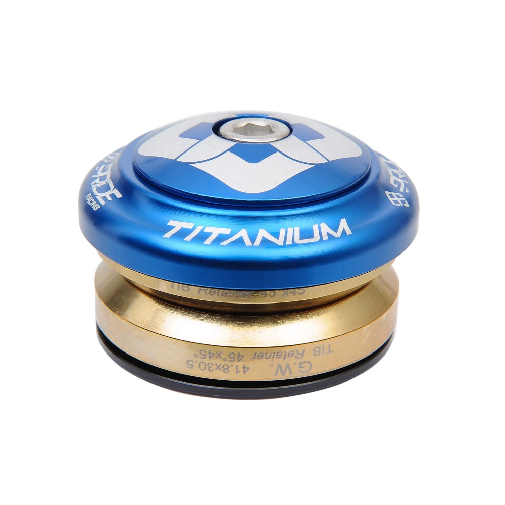 Jogo de Direção Integrado PRIDE Ti45 Titanium iIS42 1"1/8 Azul