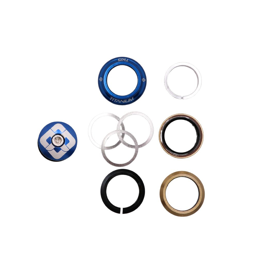 Jogo de Direção Integrado PRIDE Ti45 Titanium iIS42 1"1/8 Azul