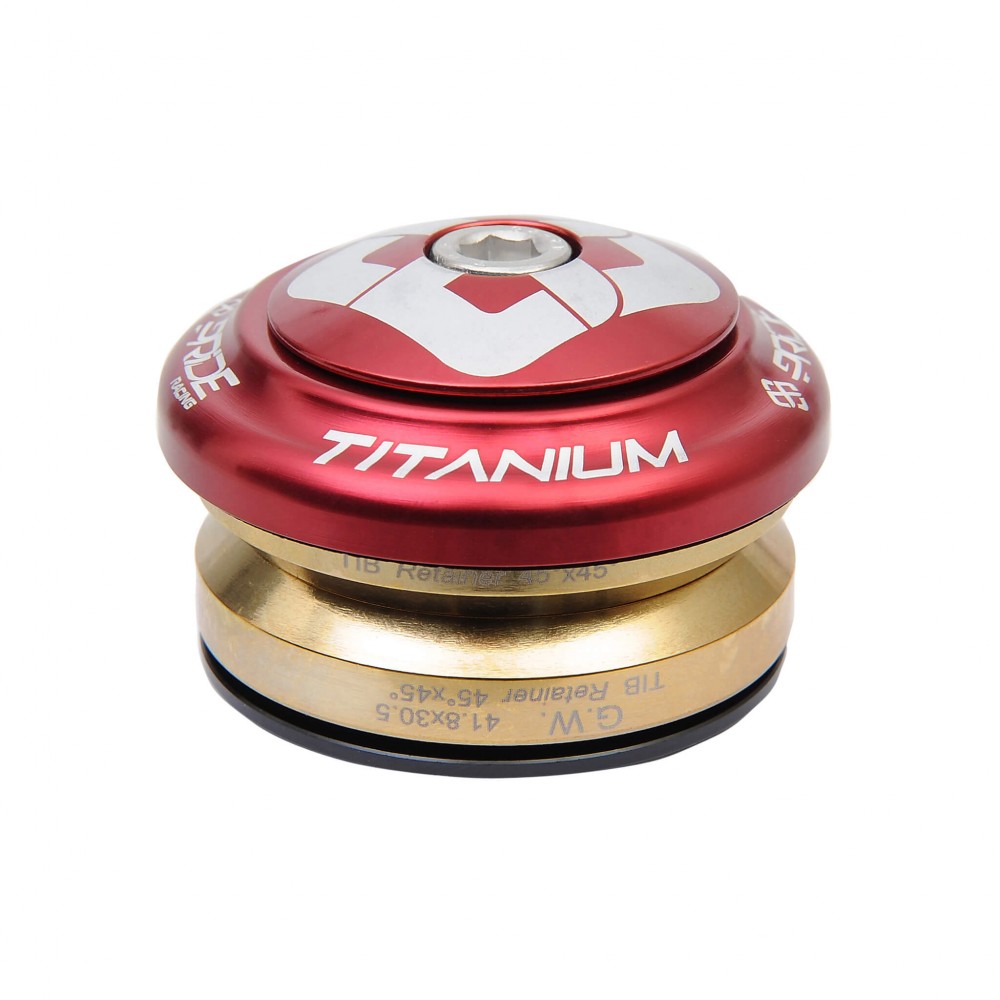 Jogo de Direção Integrado PRIDE Ti45 Titanium iIS42 1"1/8 Vermelho