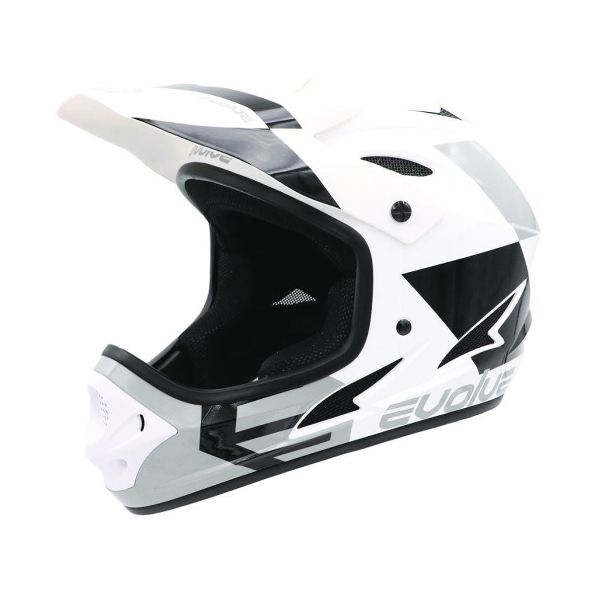 Capacete EVOLVE Storm Júnior brilhante branco e preto