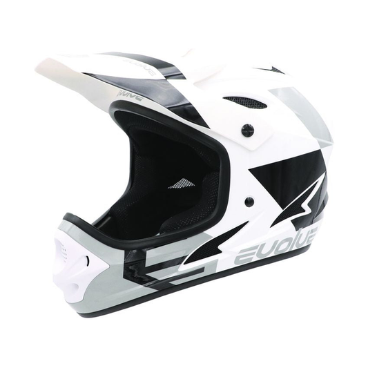 Capacete EVOLVE Storm Júnior brilhante branco e preto