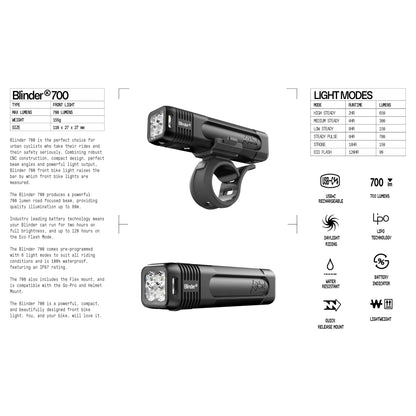 Iluminação Frontal KNOG BLINDER PRO 700