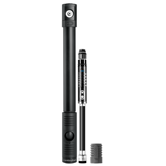 Bomba de mão CRANKBROTHERS KLIC HP com manómetro + bico de CO2 Midnight Edition