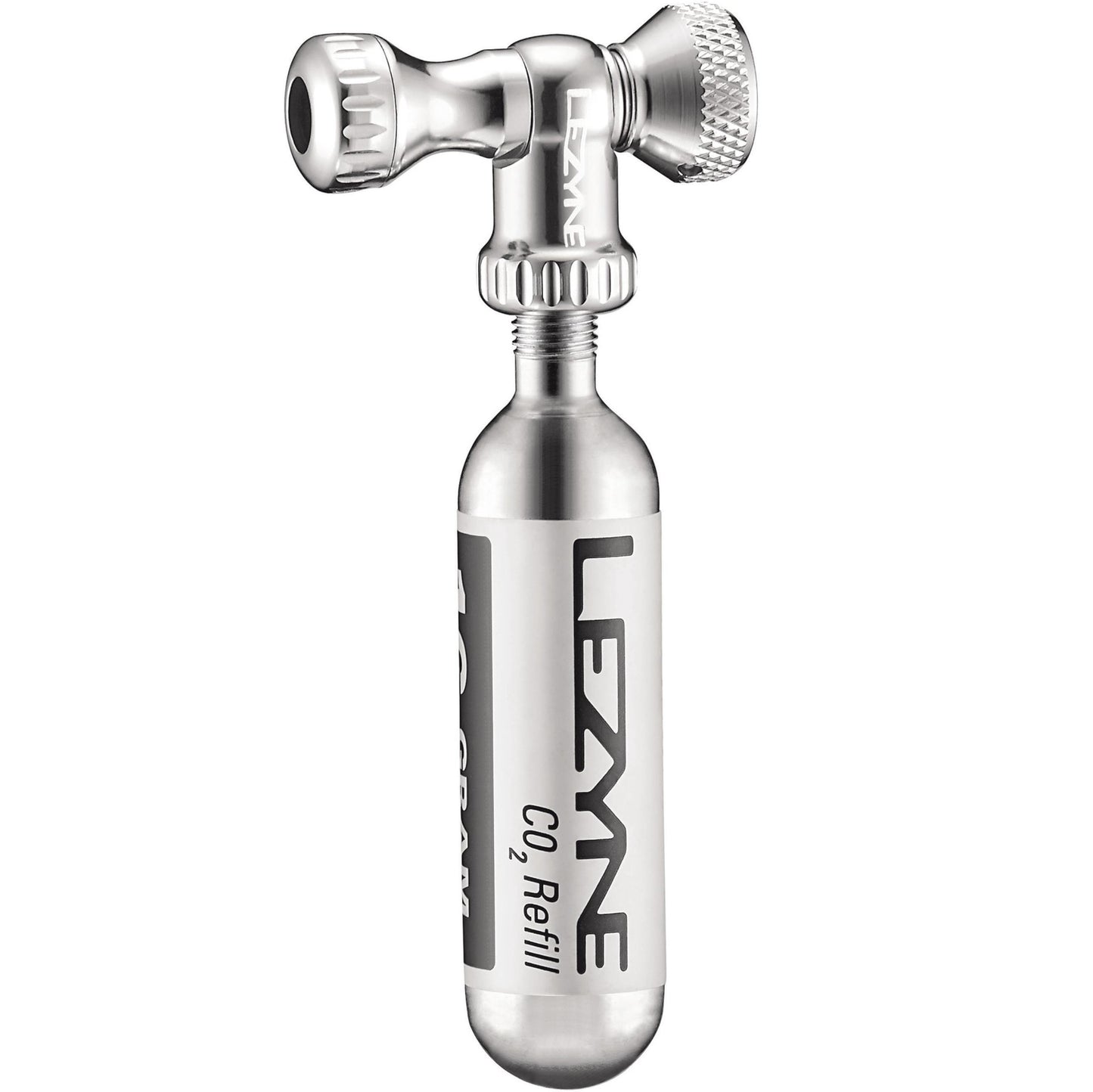 Disparador de CO₂ LEZYNE CONTROL DRIVE + Cartucho de CO₂ roscado de 16 g (x1) Prateado