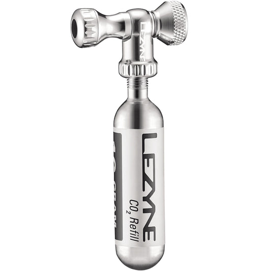 Disparador de CO₂ LEZYNE CONTROL DRIVE + Cartucho de CO₂ roscado de 16 g (x1) Prateado