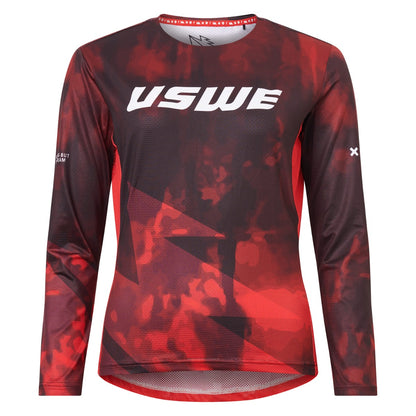 Jersey USWE LUFTIG MTB Mangas Compridas Mulher Vermelho