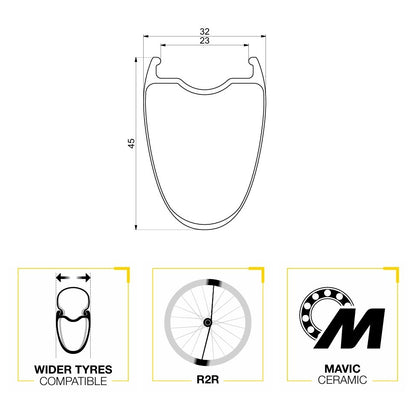 Par de Rodas MAVIC COSMIC ULTIMATE 45 DISC Tubeless Ready (Center Lock)