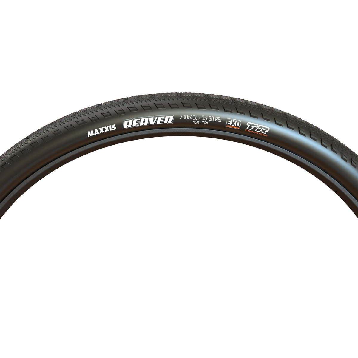 Pneu MAXXIS REAVER com flanco preto — vista lateral