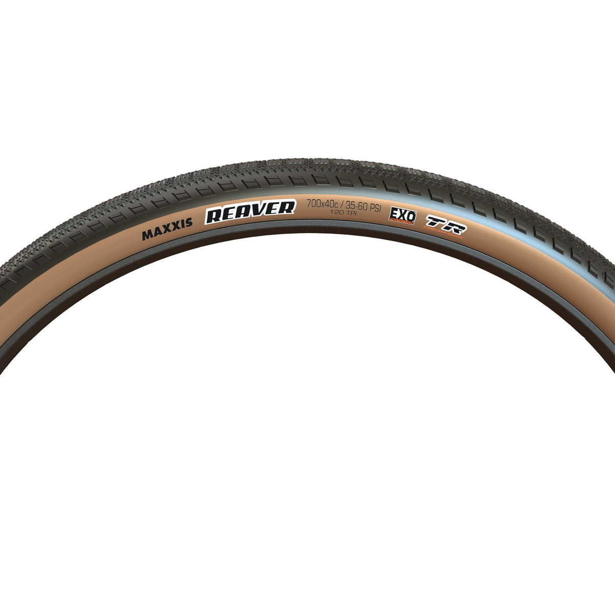 Pneu MAXXIS REAVER com flancos bege — vista lateral
