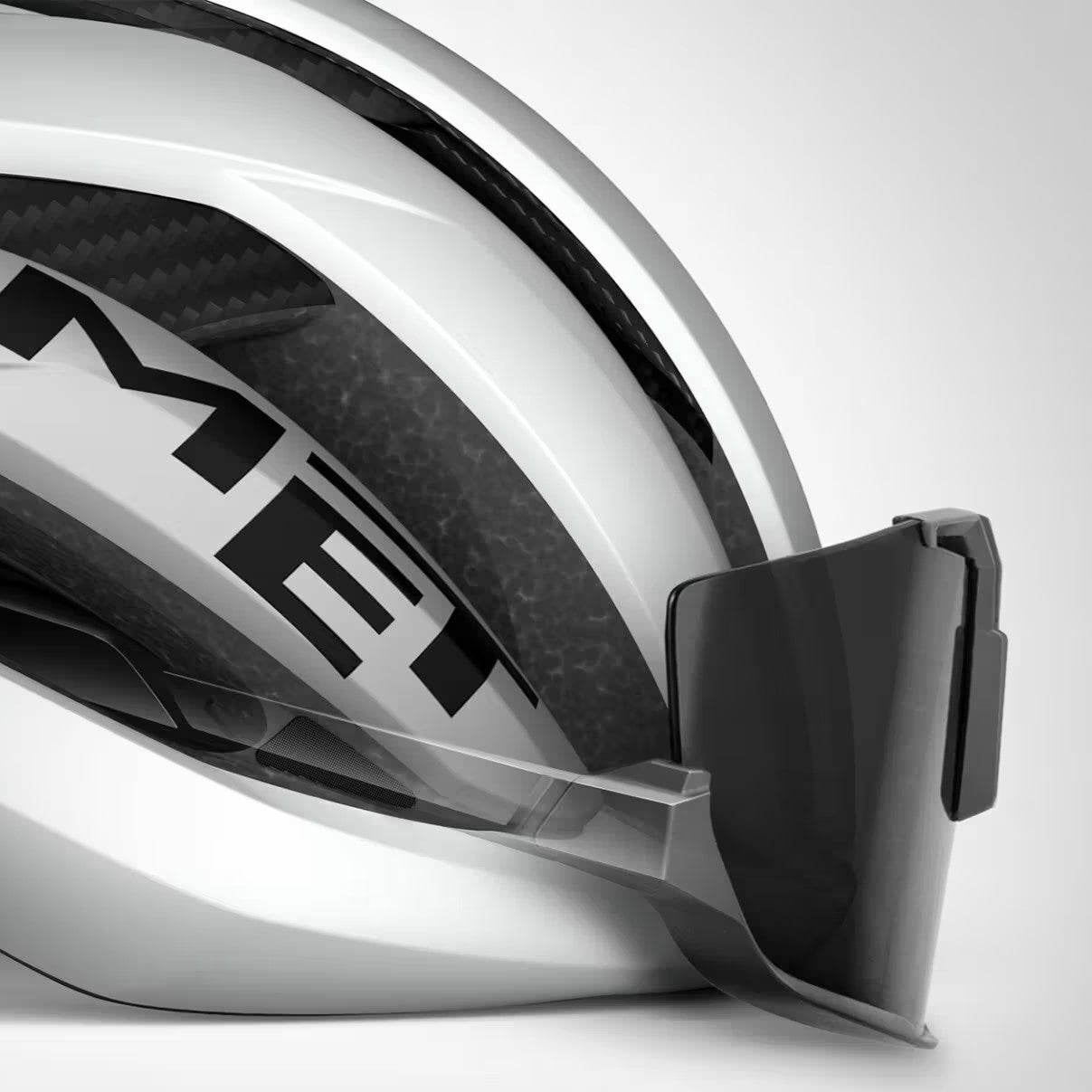 Capacete de estrada MET TRENTA 3K CARBON MIPS Branco Prata Mate