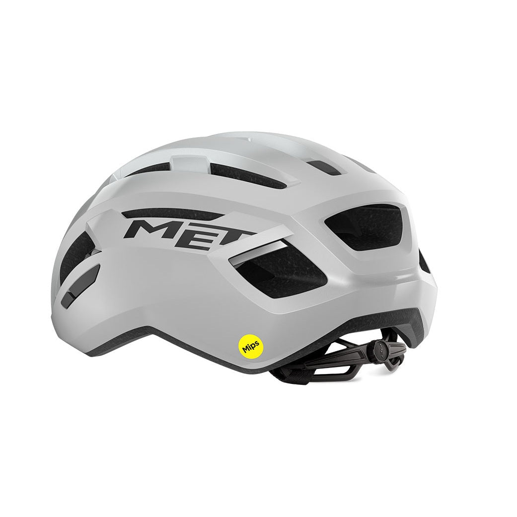 Capacete de estrada MET VINCI MIPS Branco Prata Brilhante