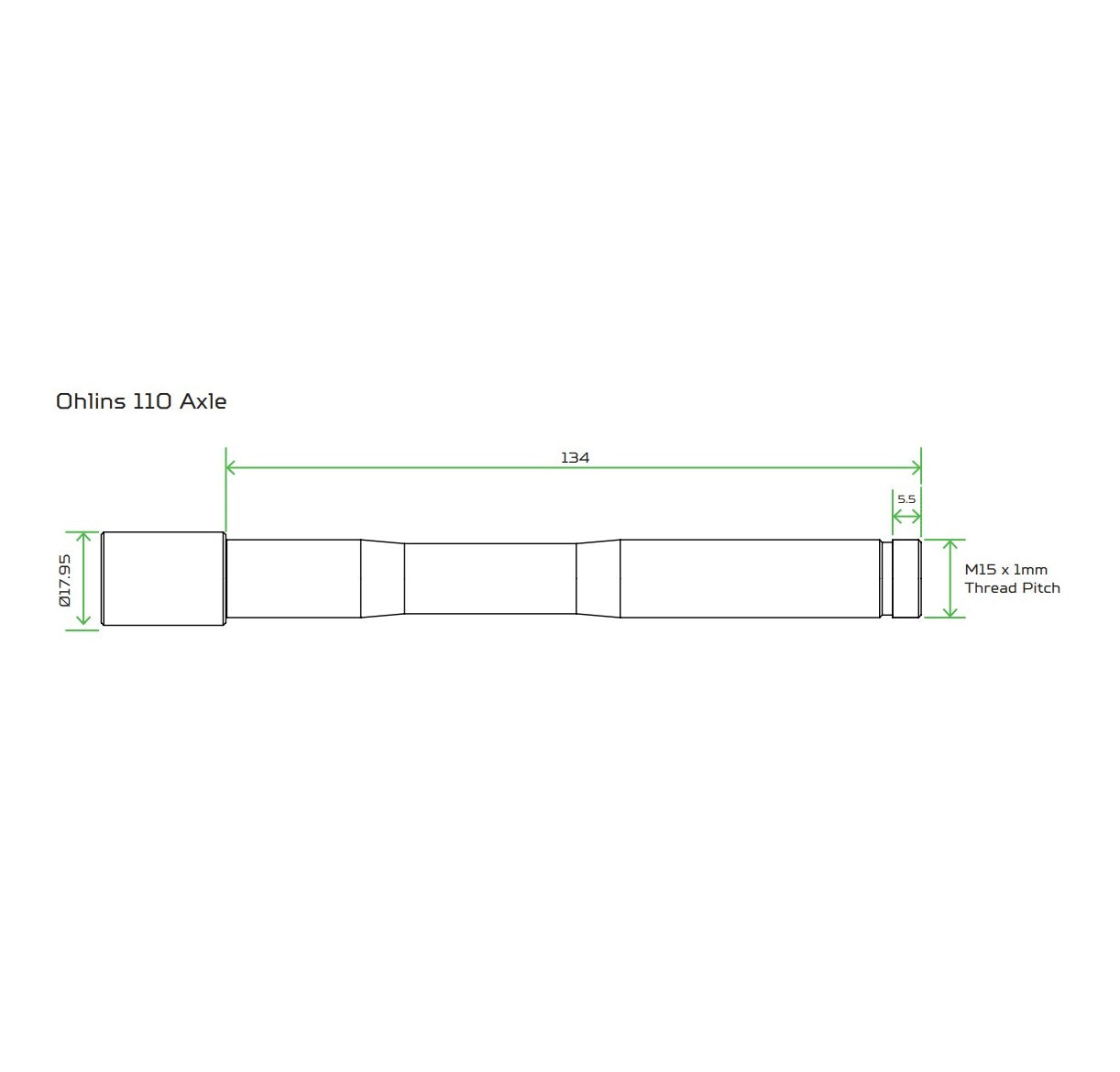 Eixo da roda dianteira HOPE para garfos OHLINS RXF34/RXF36/RXF38 Prata