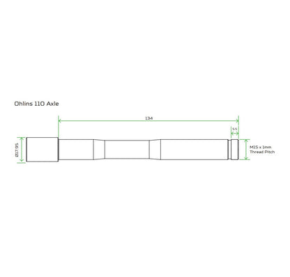Eixo da Roda Dianteira HOPE para Garfo OHLINS RXF34/RXF36/RXF38 Laranja