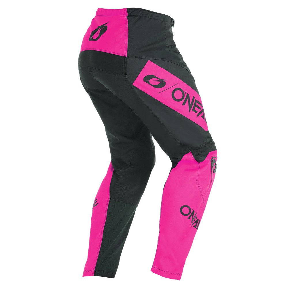 Calças O'NEAL ELEMENT RACEWEAR para mulher pretas/rosa - vista traseira