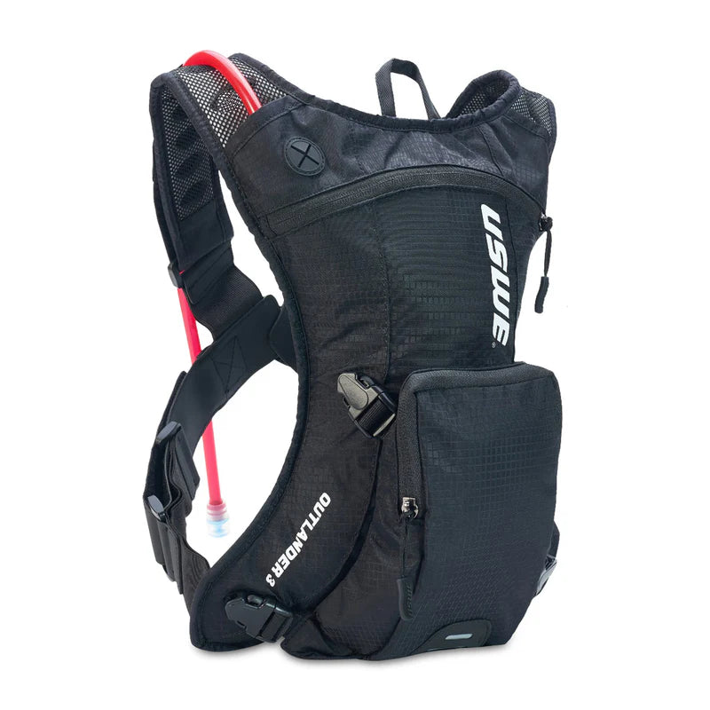 Mochila de hidratação USWE OUTLANDER JR 3 L para crianças, preta