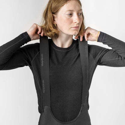 Camisola interior de manga comprida para mulher GRIPGRAB MERINO BLEND THERMAL preta