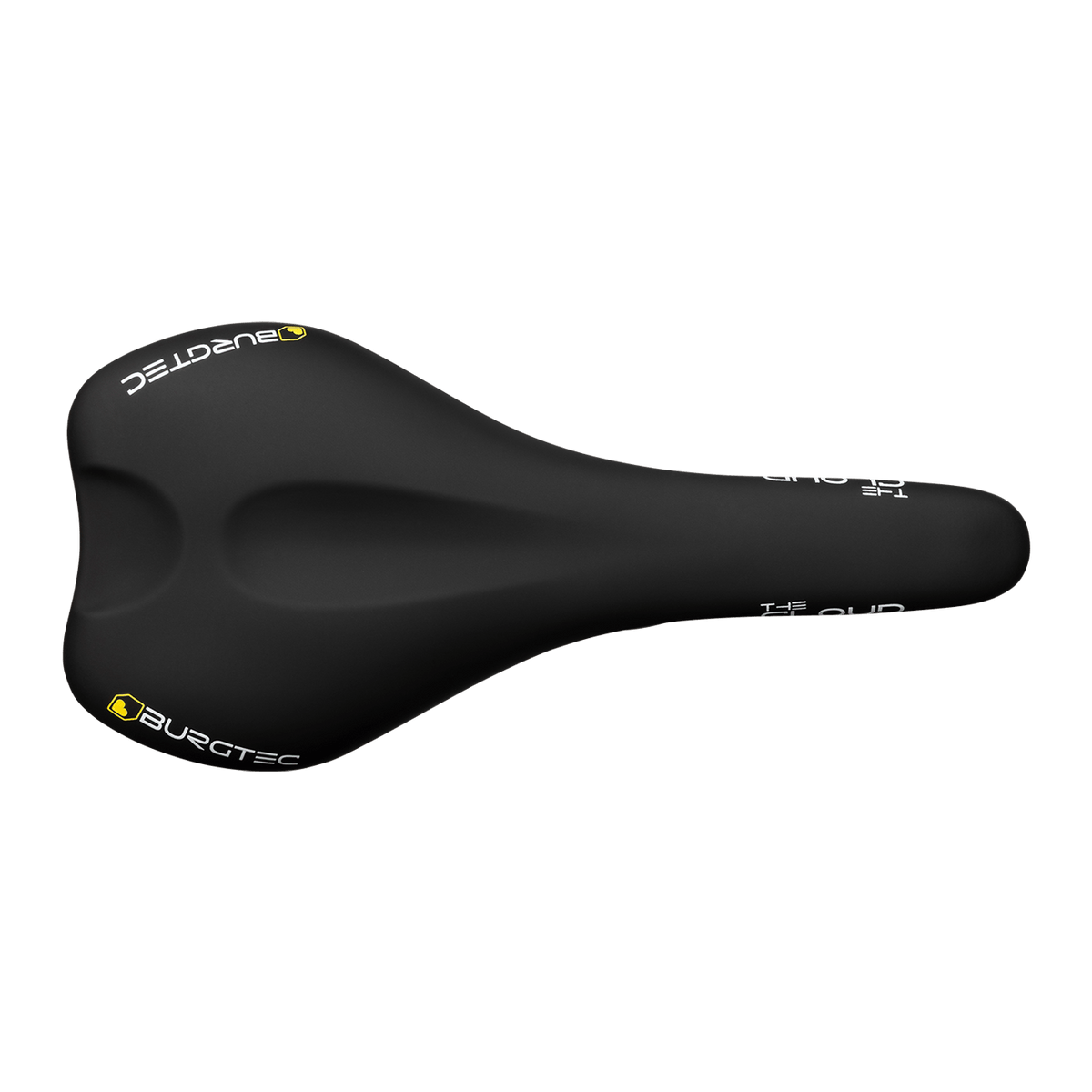 Selim BURGTEC THE CLOUD MK2 preto com carris em Cro-Mo — vista superior