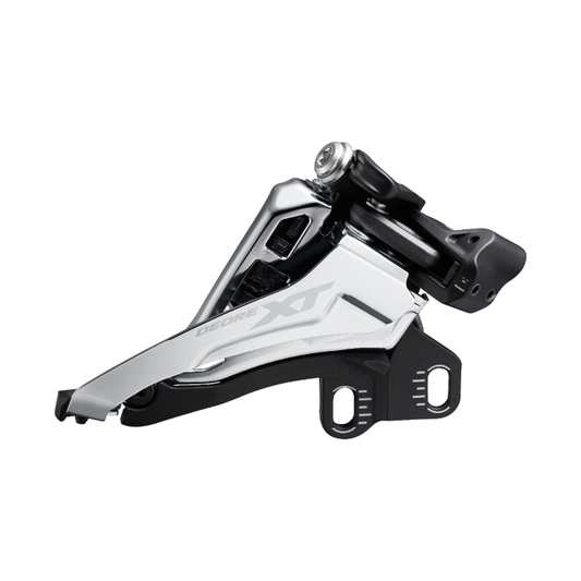 Desviador dianteiro SHIMANO XT FD-M8100-E 12V — vista 1 sobre fundo branco