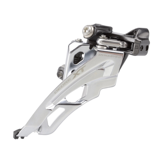 Desviador dianteiro SHIMANO XT FD-M8000-L 3x11V com abraçadeira baixa — vista 1 sobre fundo branco