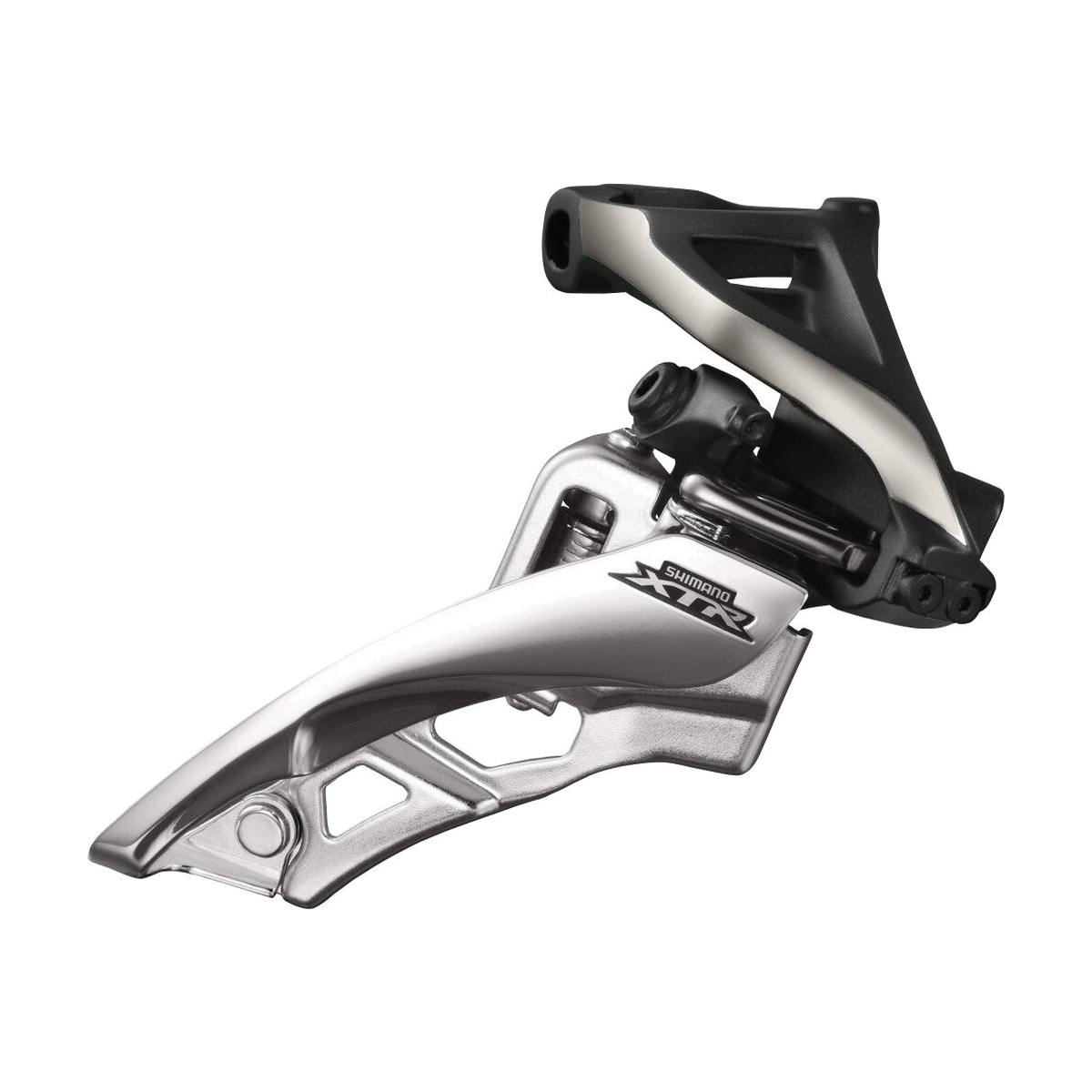 Desviador dianteiro SHIMANO XTR FD-M9000-H 3x11V com abraçadeira alta — vista 1 sobre fundo branco