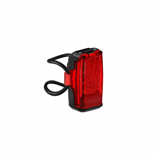 Luz traseira LEZYNE KTV+ DRIVE preta — vista do produto sobre fundo branco