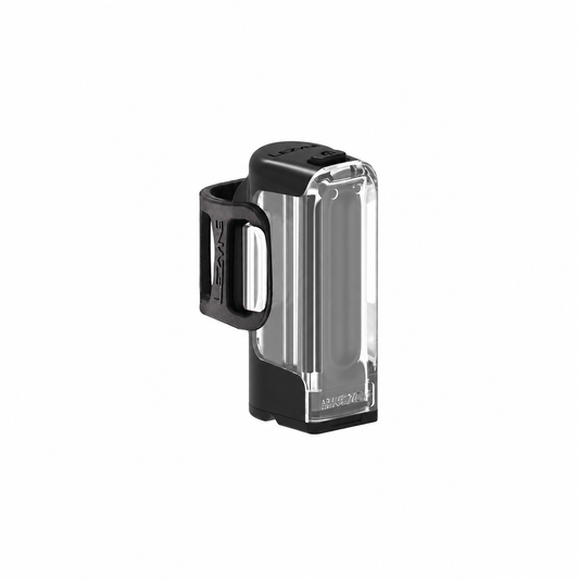 Luz dianteira LEZYNE STRIP DRIVE preta — vista do produto sobre fundo branco