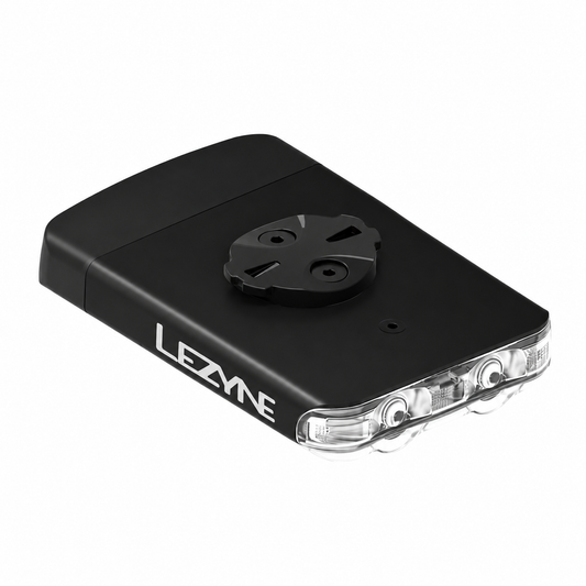 Luz dianteira LEZYNE ROAD DRIVE 500 preta — vista do produto sobre fundo branco