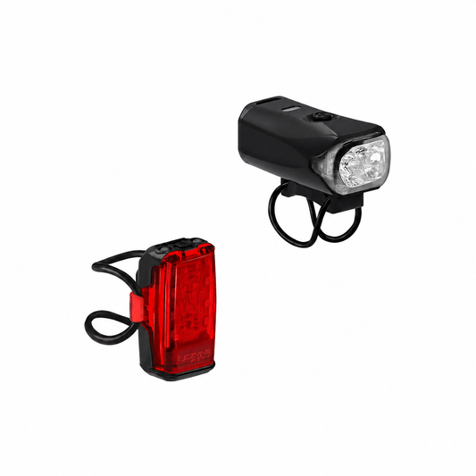 Luzes dianteira e traseira LEZYNE KTV DRIVE 300+ / KTV+ DRIVE — vista do produto sobre fundo branco