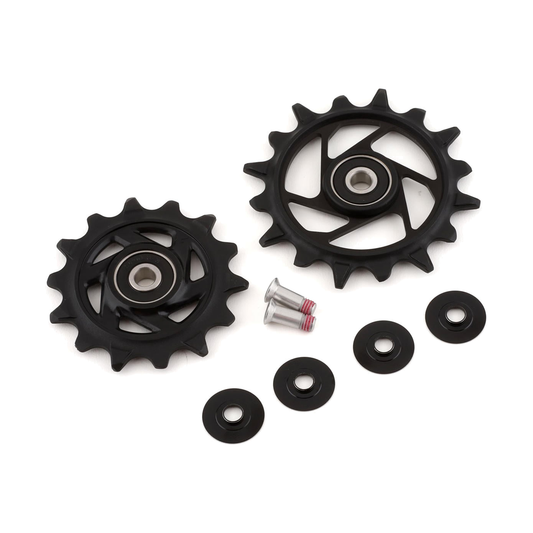 Roldanas para desviador traseiro de 12 velocidades SRAM XX T-TYPE EAGLE AXS / FORCE XPLR E1 — 11.7518.104.007 — fotografia da peça sobre fundo branco